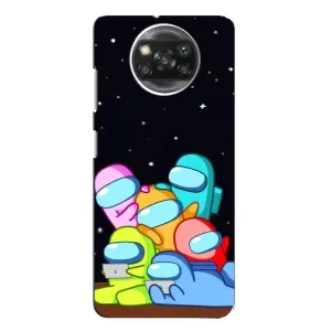 Чехол Амонг Ас для Xiaomi POCO X3 Pro (AlphaPrint) (Скины в космосе)