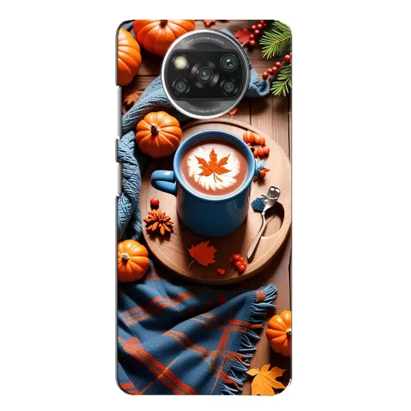 Чехол с принтом «Кофе и тыковки» для Xiaomi POCO X3 Чехол с принтом «Кофе и тыковки» для Xiaomi POCO X3