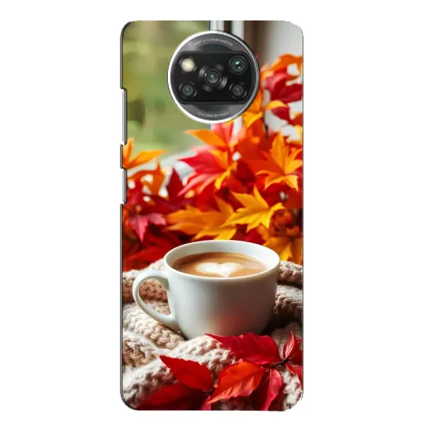 Чехол с принтом «Кофе и листья» для Xiaomi POCO X3 Чехол с принтом «Кофе и листья» для Xiaomi POCO X3