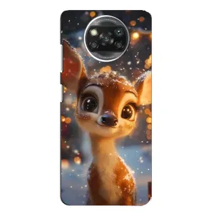 Яскравий чохол для Xiaomi POCO X3 з Зимові Оленята (Оленятко серед гірлянд)