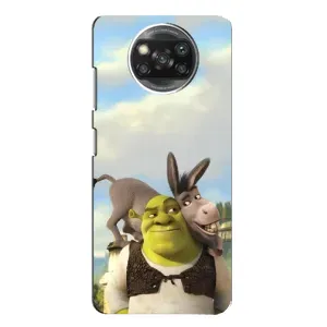 Чехол с мультфильмом Шрек на Xiaomi POCO X3 (Шрек и Осел)