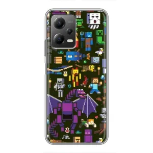 Чехол Майнкрафт на Xiaomi POCO X5 (5G) (AlphaPrint) Minecraft (Коллаж Майнкрафт)