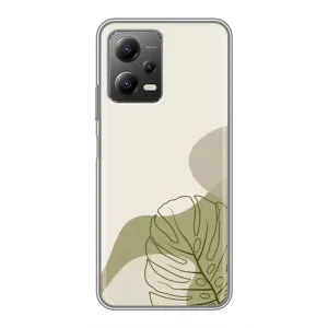 Силиконовый чехол с принтом в цветах на Xiaomi POCO X5 (5G) (Зеленая монстера дизайн)
