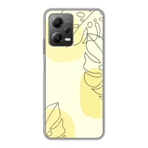 Силиконовый чехол с принтом в цветах на Xiaomi POCO X5 (5G) (Желтая монстера арт)