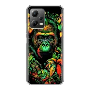 Чохол з Мавпами Xiaomi POCO X5 (5G) - (AlphaPrint) (Мавпа в квітах)