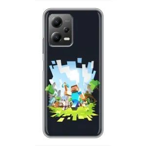 Чехол Майнкрафт на Xiaomi POCO X5 (5G) (AlphaPrint) Minecraft (персонажи Minecraft)