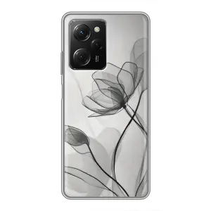 Чохол з квітковим принтом на Сяомі POCO X5 Pro (5G) (Чорні квіти)