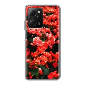 Чехлы с Цветами для Xiaomi POCO X5 Pro (5G) (VPrint) (Цветы красные)