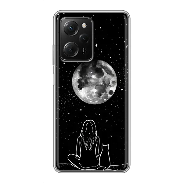 Чохол з принтом «Дівчина з котом» для Xiaomi POCO X5 Pro (5G)
