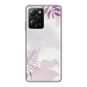 Чохол з квітковим принтом на Сяомі POCO X5 Pro (5G) (Фіолетове листя)