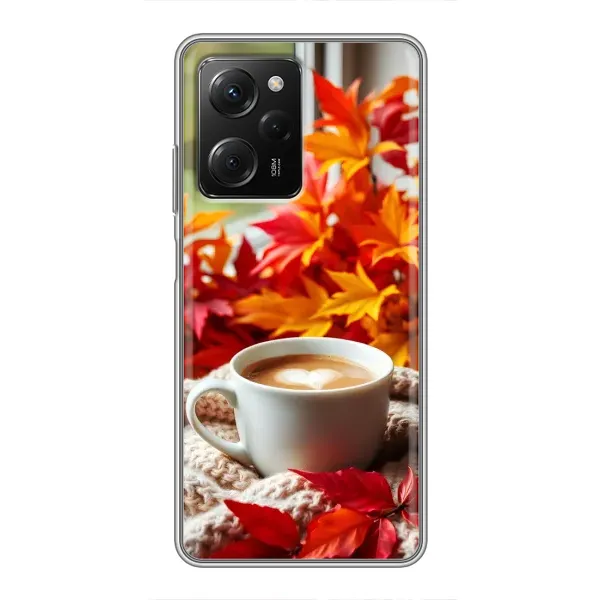Чехол с принтом «Кофе и листья» для Xiaomi POCO X5 Pro (5G) Чехол с принтом «Кофе и листья» для Xiaomi POCO X5 Pro (5G)