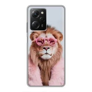 Чохол з принтом стильні тварини для Сяомі POCO X5 Pro (5G) (Лев в окулярах)