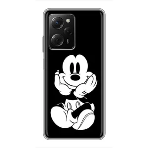 Эксклюзивный чехол для Xiaomi POCO X5 Pro (5G) (AlphaPrint - Мультяшные) (Микки на черном)