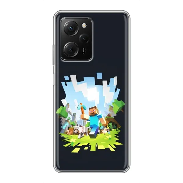Чохол з принтом «персонажі Minecraft» для Xiaomi POCO X5 Pro (5G)