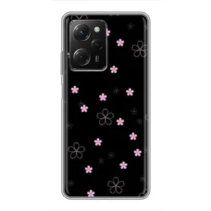 Чохол з принтом «Рожеві квіти на чорному» для Xiaomi POCO X5 Pro (5G)