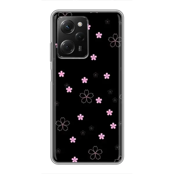 Чохол з принтом «Рожеві квіти на чорному» для Xiaomi POCO X5 Pro (5G) Чохол з принтом «Рожеві квіти на чорному» для Xiaomi POCO X5 Pro (5G)