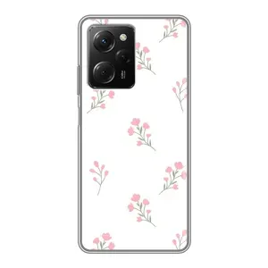 Чохол з квітковим принтом на Сяомі POCO X5 Pro (5G) (Рожеві квіти)