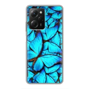 Чохол з принтом для Сяомі POCO X5 Pro (5G) - (Прикольні) (AlphaPrint) (Сині метелики)