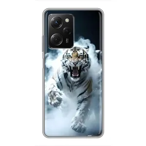 Чохол з картинкою 'Хижаки' для Xiaomi POCO X5 Pro (5G) (Білий тигр у диму)