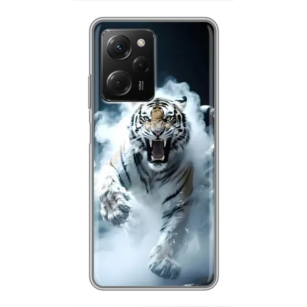 Чохол з принтом «Білий тигр у диму» для Xiaomi POCO X5 Pro (5G)