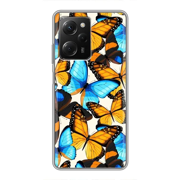 Чохол з принтом «Яскраві метелики» для Xiaomi POCO X5 Pro (5G)