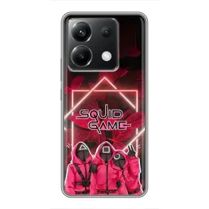 Чехол Гра в кальмара для Xiaomi POCO X6 5G (Охранники Игра кальмара)