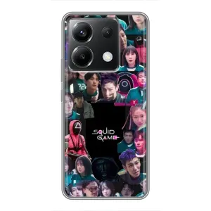 Чехол Гра в кальмара для Xiaomi POCO X6 5G (Коллаж Игра кальмара)