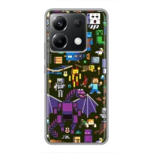 Чехол Майнкрафт на Xiaomi POCO X6 5G (AlphaPrint) Minecraft (Коллаж Майнкрафт)