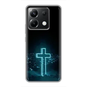 Чехол для Xiaomi POCO X6 5G (AlphaPrint) - (Христианские) (Крест и город)