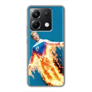 Чехол с принтом Фантастическая четверка для Xiaomi POCO X6 5G (Человек-факел в огне)
