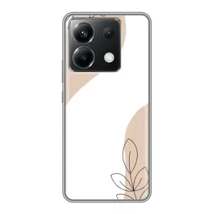 Силиконовый чехол с принтом в цветах на Xiaomi POCO X6 5G (Нюдовая веточка абстракция)