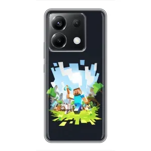 Чехол Майнкрафт на Xiaomi POCO X6 5G (AlphaPrint) Minecraft (персонажи Minecraft)