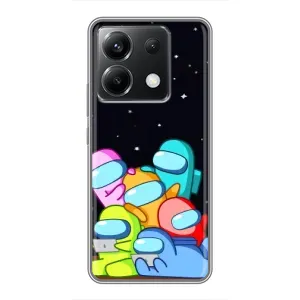 Чехол Амонг Ас для Xiaomi POCO X6 5G (AlphaPrint) (Скины в космосе)