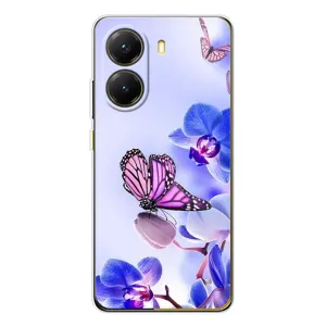 Чехлы с Цветами для Xiaomi POCO X7 Pro (VPrint) (Бабочка на цветочке)