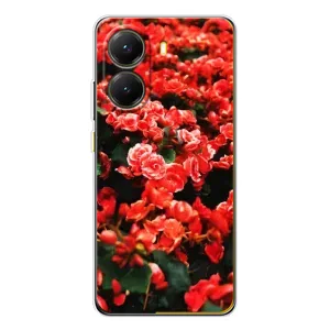 Чехлы с Цветами для Xiaomi POCO X7 Pro (VPrint) (Цветы красные)