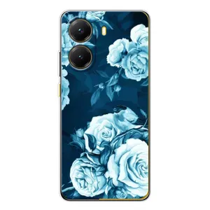 Чехлы (ART) Цветы на Xiaomi POCO X7 Pro (VPrint) (Голубые Бутоны)