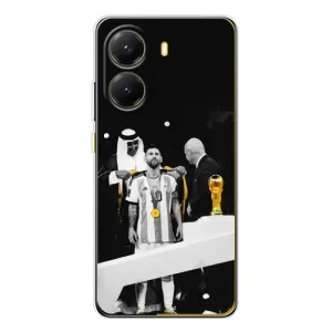 Чехлы для Xiaomi POCO X7 Pro (Leo чемпион) (AlphaPrint) (Месси в накидке)