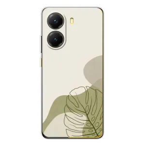 Силиконовый чехол с принтом в цветах на Xiaomi POCO X7 Pro (Зеленая монстера дизайн)