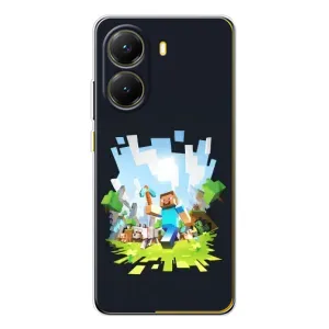 Чохол Майнкрафт на Xiaomi POCO X7 Pro (AlphaPrint) Minecraft (персонажі Minecraft)
