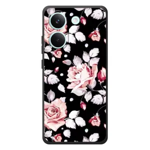Чехлы с Цветами для Xiaomi Poco X8 Pro (VPrint) (Цветочки на черном)