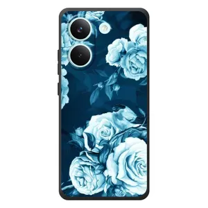 Чехлы (ART) Цветы на Xiaomi Poco X8 Pro (VPrint) (Голубые Бутоны)