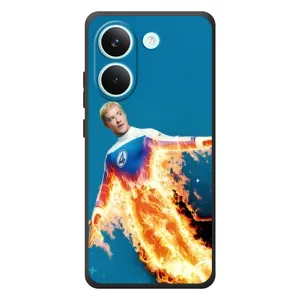 Чехол с принтом Фантастическая четверка для Xiaomi Poco X8 Pro (Человек-факел в огне)