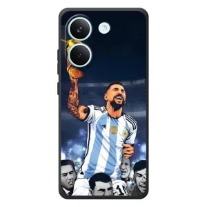 Чехлы для Xiaomi Poco X8 Pro (Leo чемпион) (AlphaPrint) (Месси с кубком)