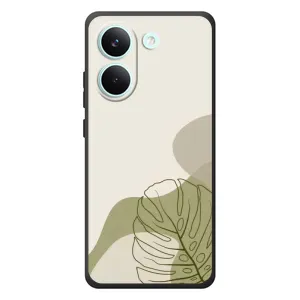 Силиконовый чехол с принтом в цветах на Xiaomi Poco X8 Pro (Зеленая монстера дизайн)