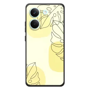Силиконовый чехол с принтом в цветах на Xiaomi Poco X8 Pro (Желтая монстера арт)