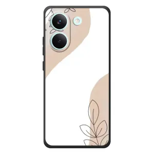 Силиконовый чехол с принтом в цветах на Xiaomi Poco X8 Pro (Нюдовая веточка абстракция)