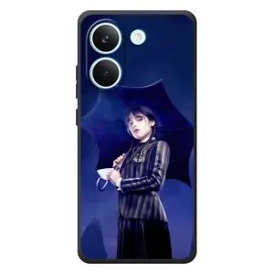 Чехлы Венсдей на Xiaomi Poco X8 Pro Уэнсдей (AlphaPrint) (Уэнздей с зонтом)