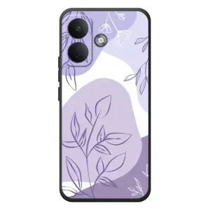 Силиконовый чехол с принтом в цветах на Xiaomi Poco X8 (Фиолетовые листья абстракция)