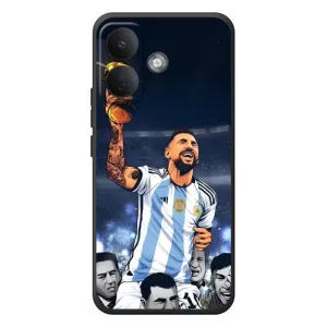 Чехлы для Xiaomi Poco X8 (Leo чемпион) (AlphaPrint) (Месси с кубком)
