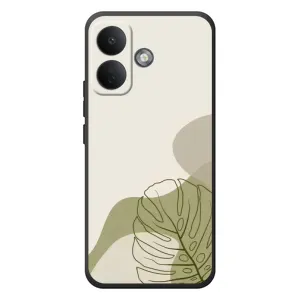 Силиконовый чехол с принтом в цветах на Xiaomi Poco X8 (Зеленая монстера дизайн)